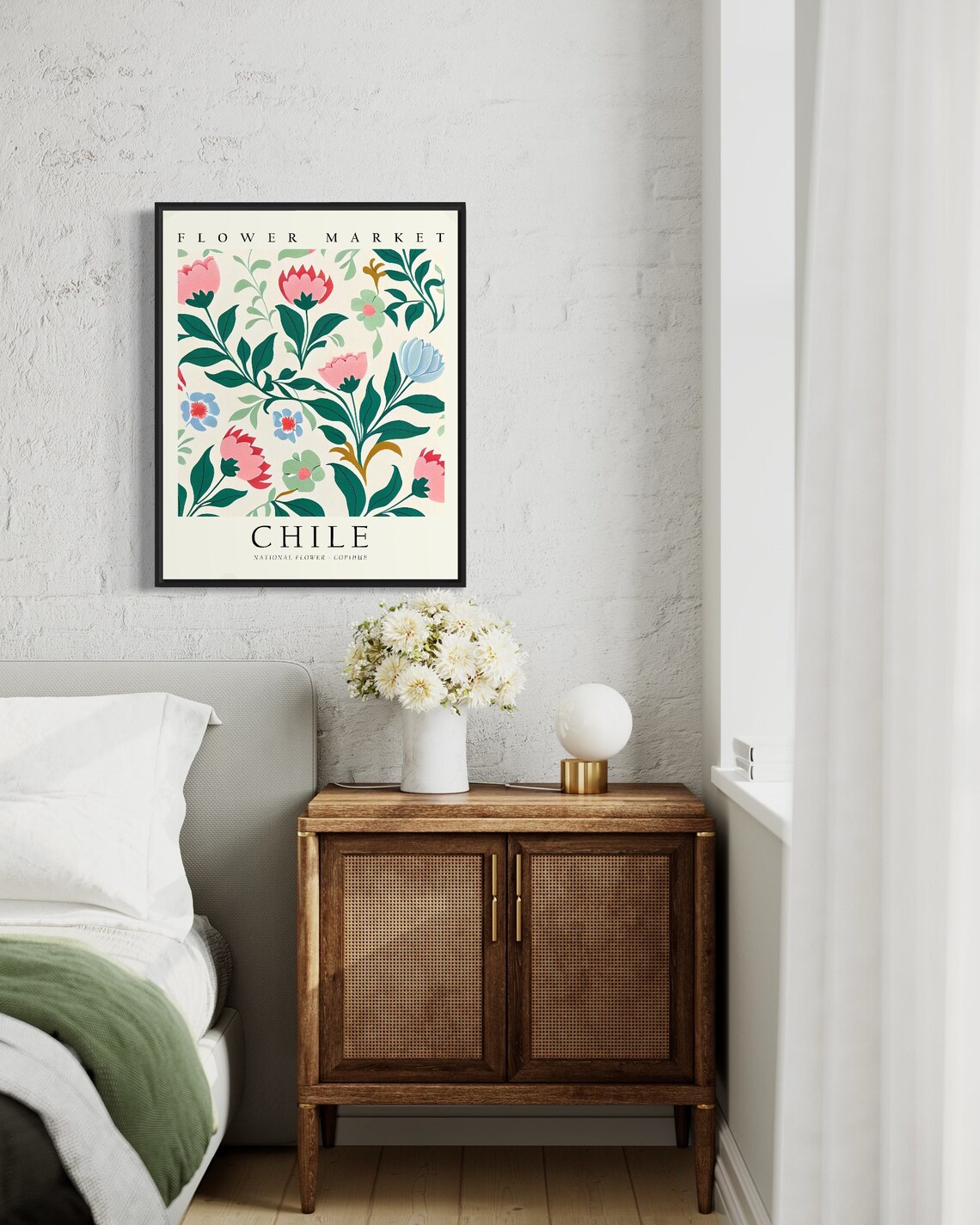 Chile National Flower Cophihue Botanical Art Print - Image 3