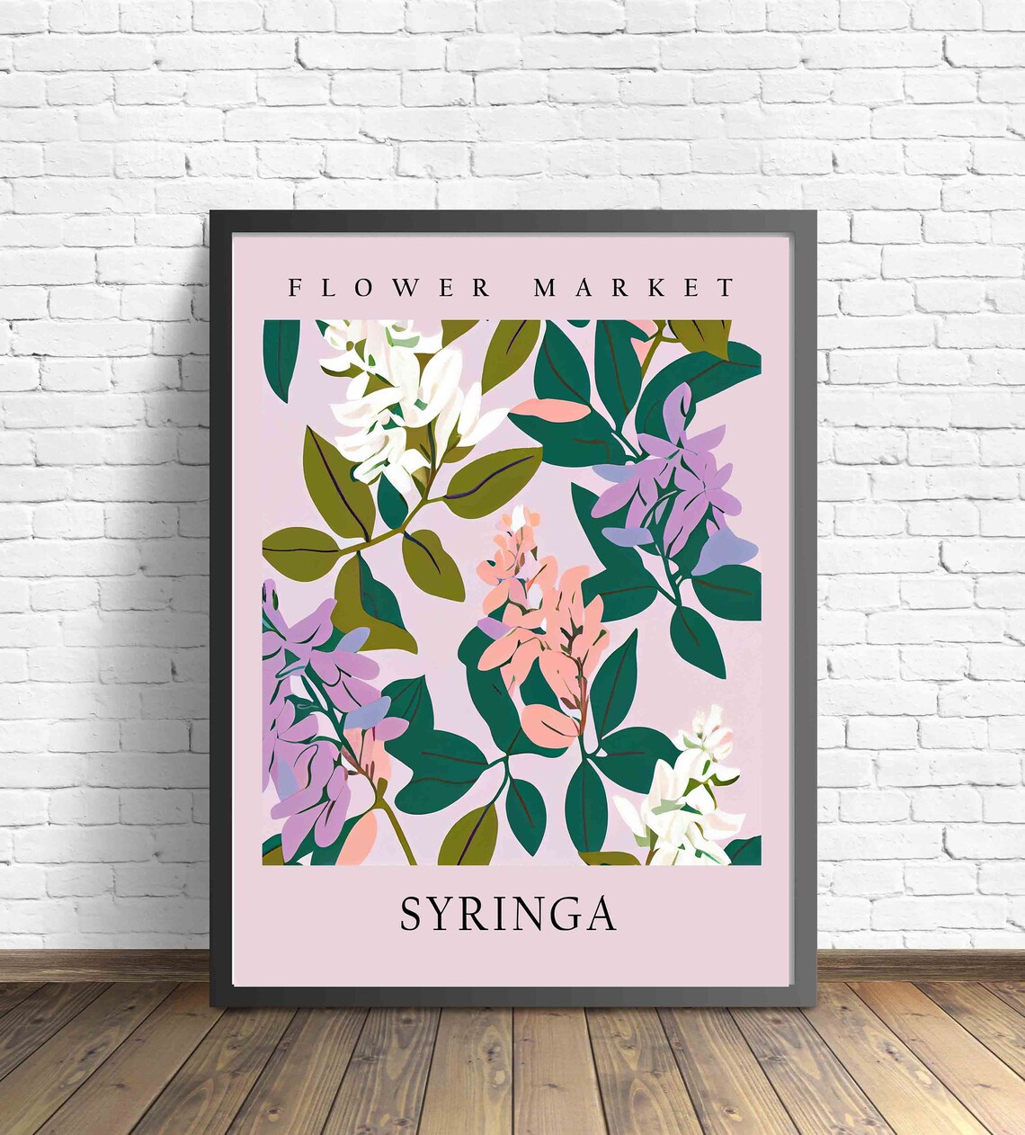 Syringa Lilac Blush Botanical Flower Market Pastel Art Print