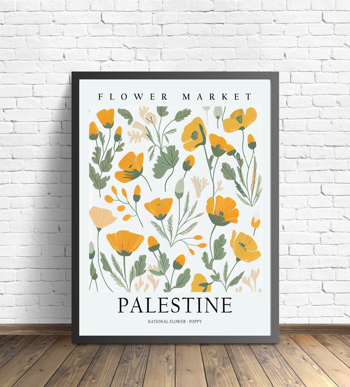 Palestine Flower Market Art Print, 1960s Botanical