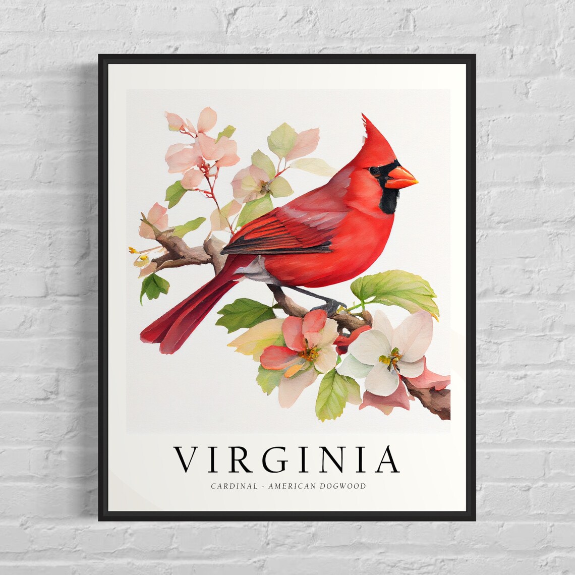 Virginia State Bird Art Print, Virginia Wall Art