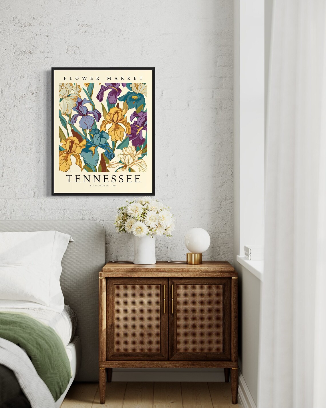 Tennessee State Flower Iris Botanical Art Print - Image 3