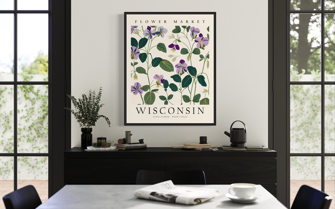 Wisconsin State Flower Wood Violet Art Print - Image 2