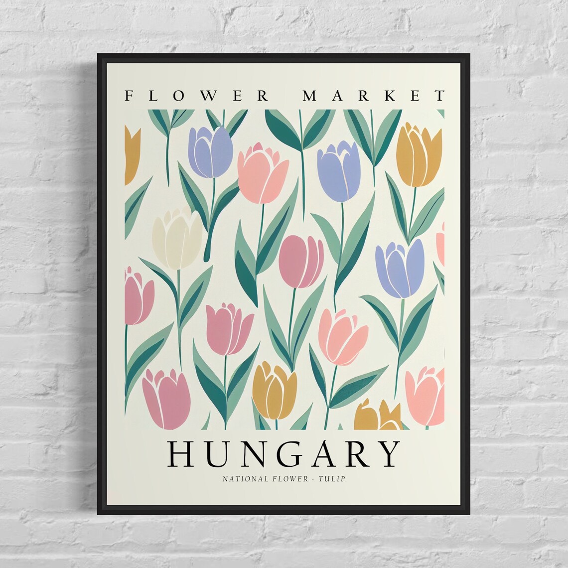 Hungary National Flower Tulip Market Art Print