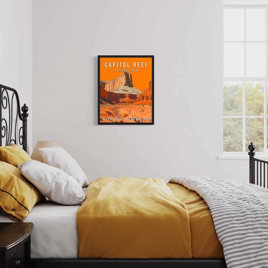 Capitol Reef National Park Utah Red Rock Monoliths Sunset Travel Poster - Image 2