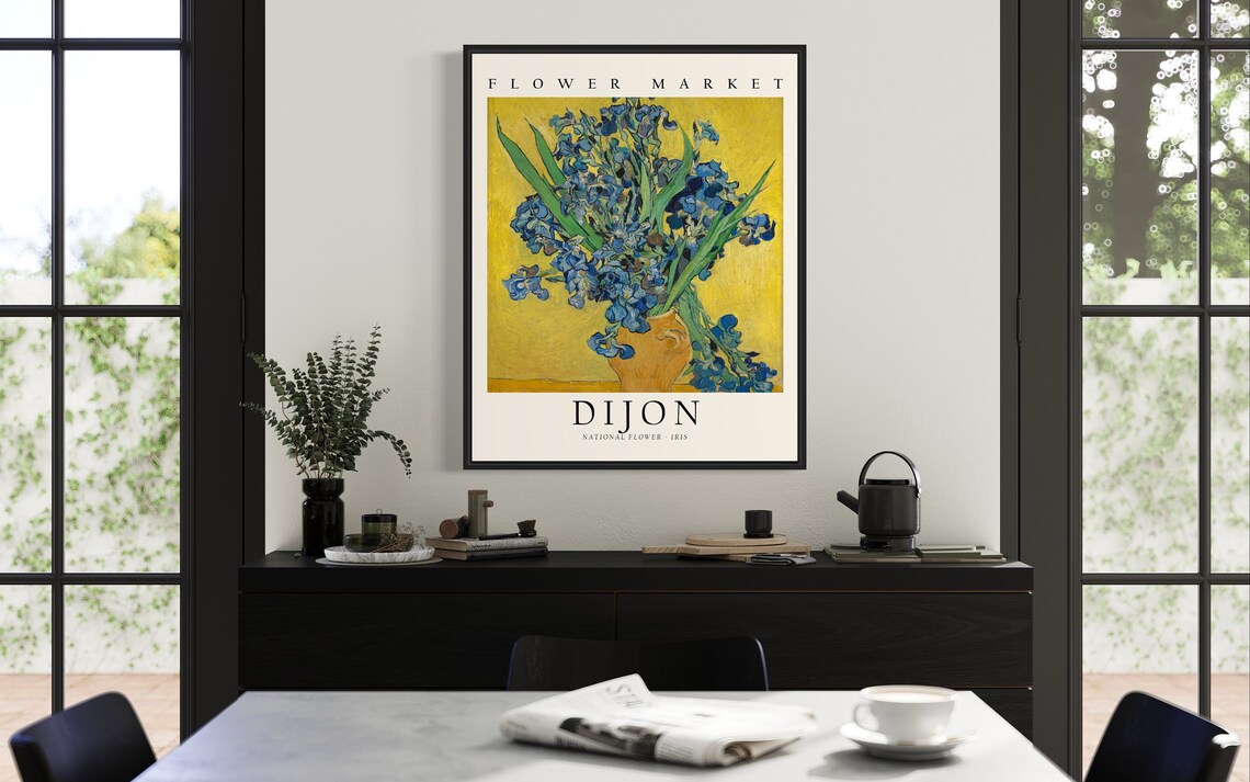 Dijon France Flower Market Art Print, Travel Poster - Image 3
