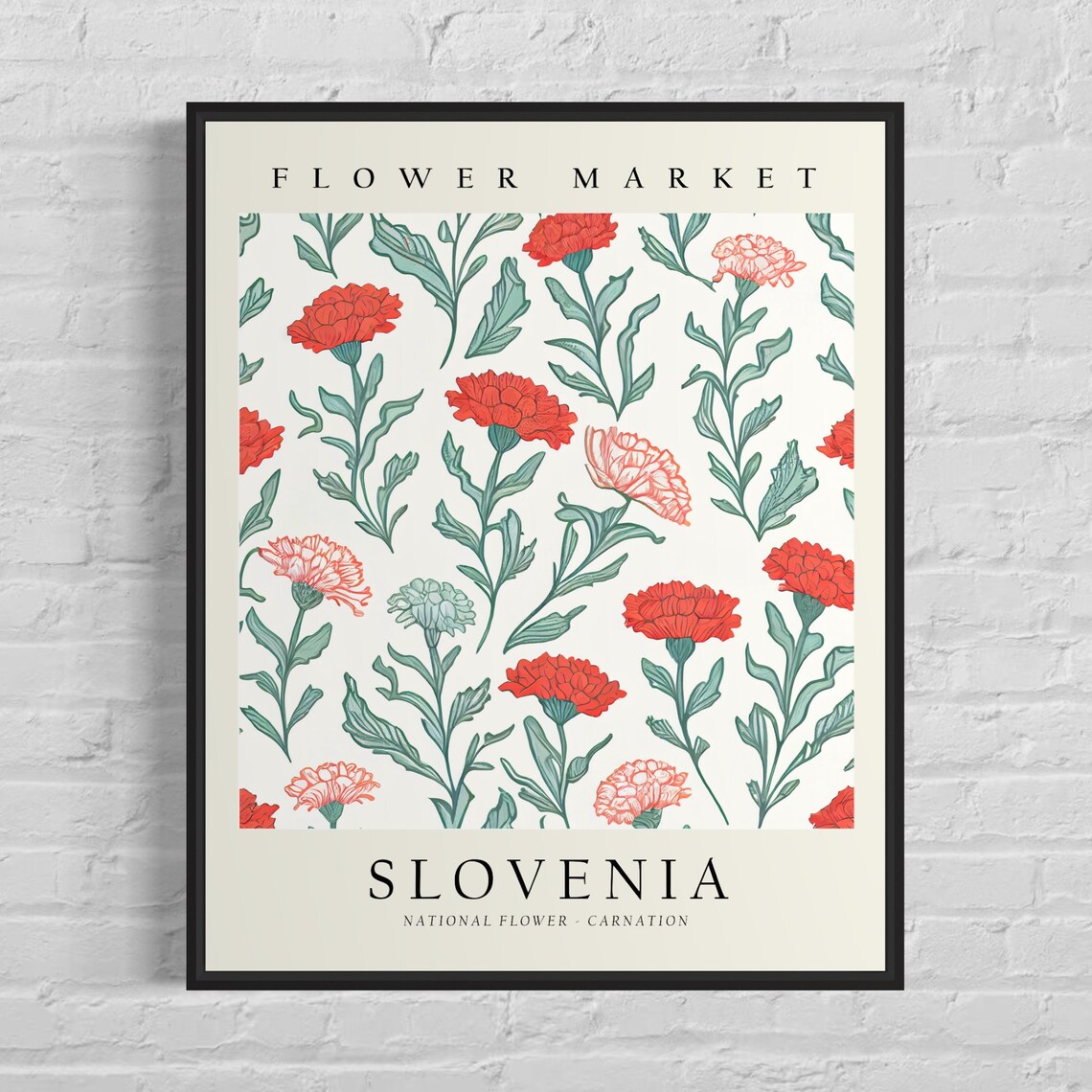 Slovenia Flower Market Carnation Art Print
