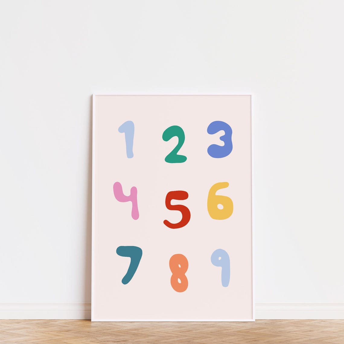 Rainbow Numbers Wall Art Educational Kids Print Modern Nursery Decor Learning Print Playroom Counting Art Classroom - Image 4