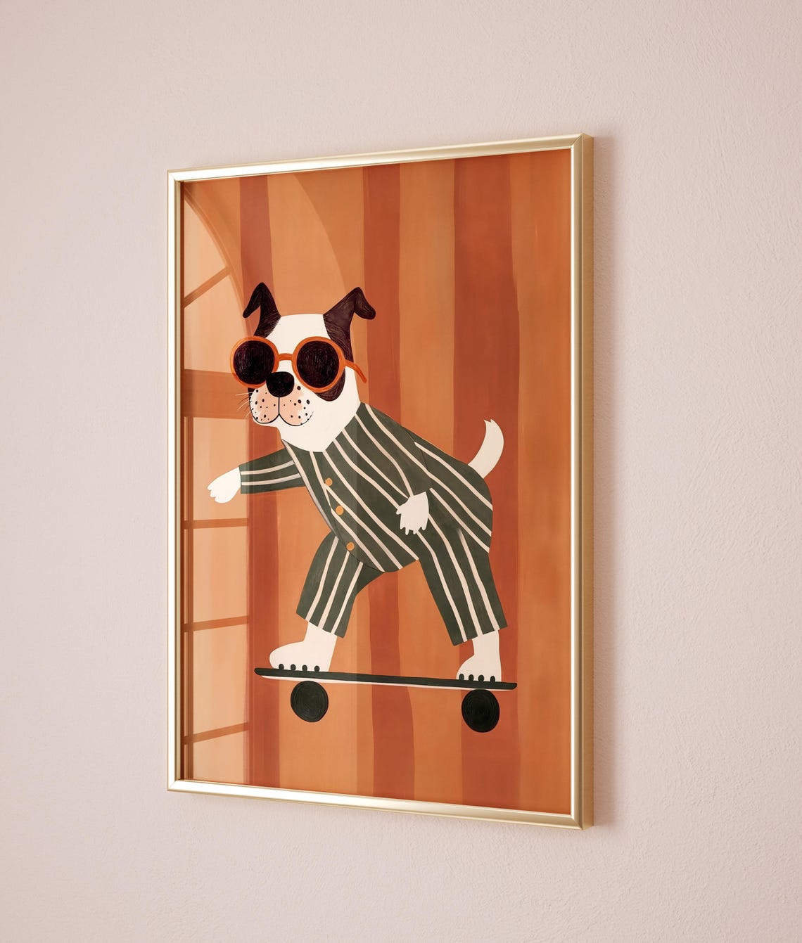 Cool Dog Skateboard Wall Art Kids Room Animal Print Playroom Dog Poster Gender Neutral Nursery Art Toddler Room Decor Boys Room Dog Art - Image 2