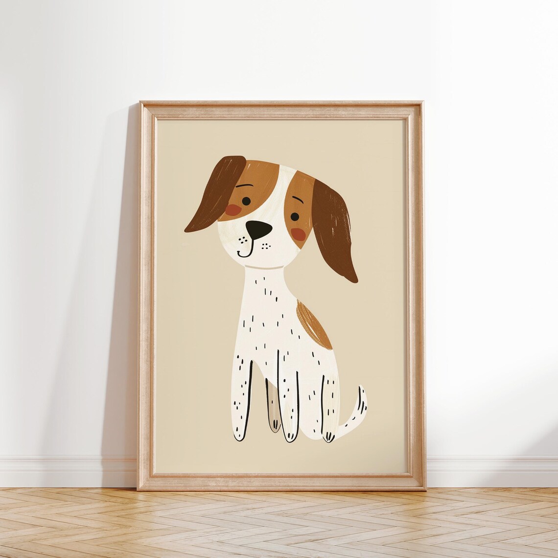 Cute Spotted Puppy Watercolor Kids Room Print Sweet Dog Nursery Decor - Image 2