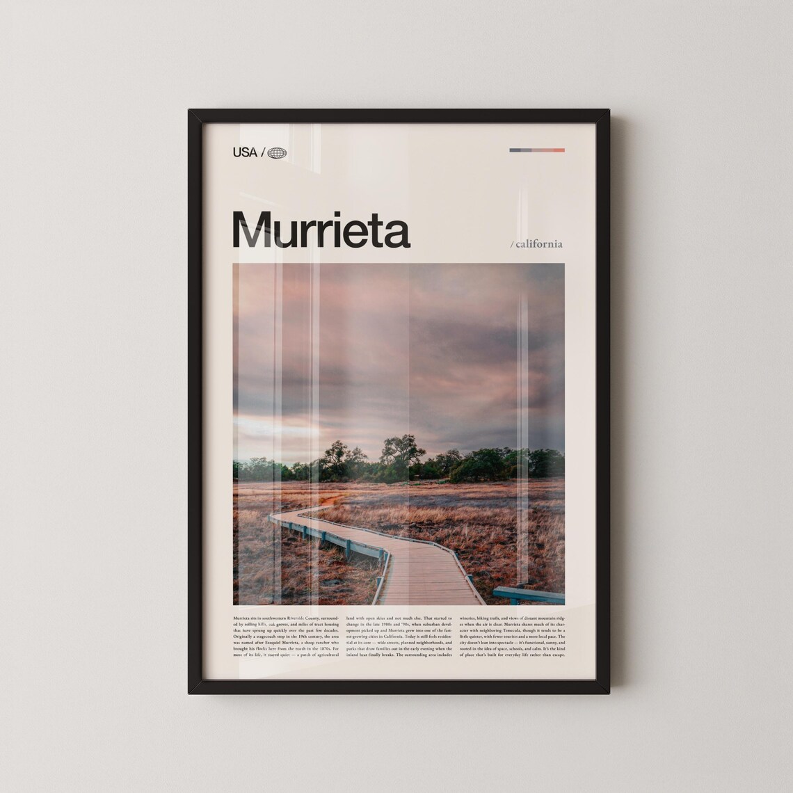 Murrieta California Sunset Boardwalk Over Wetlands Marsh Poster