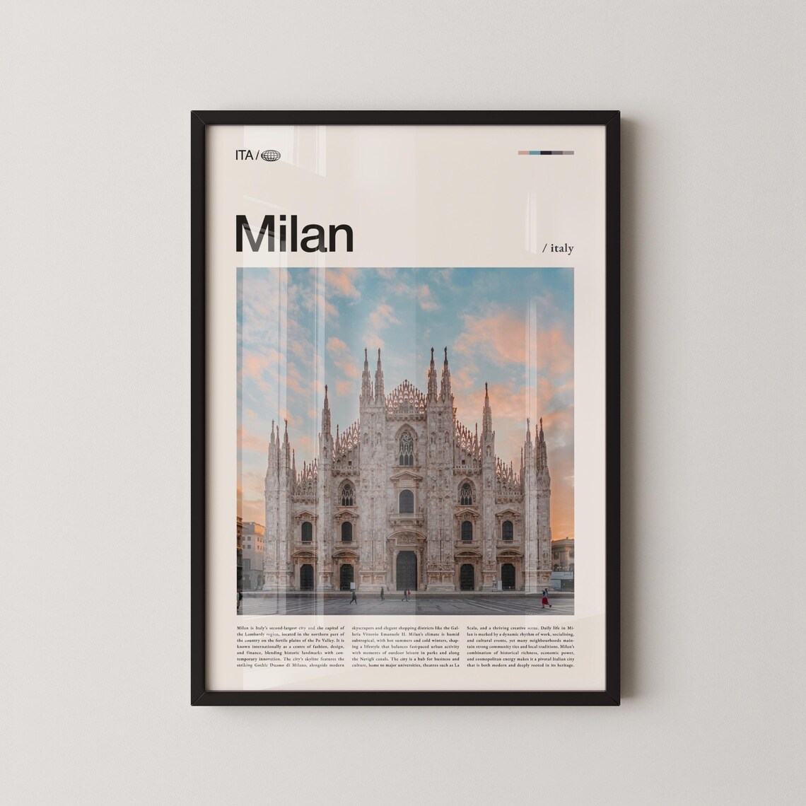 Milan Italy Duomo Di Milano Cathedral Sunset Photography Poster