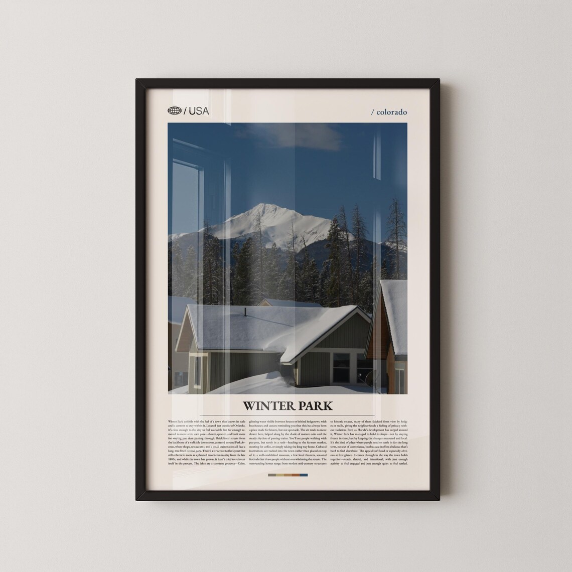 Winter Park Colorado Snowy Mountain Cabins Ski Town Photo Art Poster