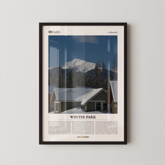 Winter Park Print Colorado Wall Art Poster Photo Mountain Town Decor Ski Resort Rocky