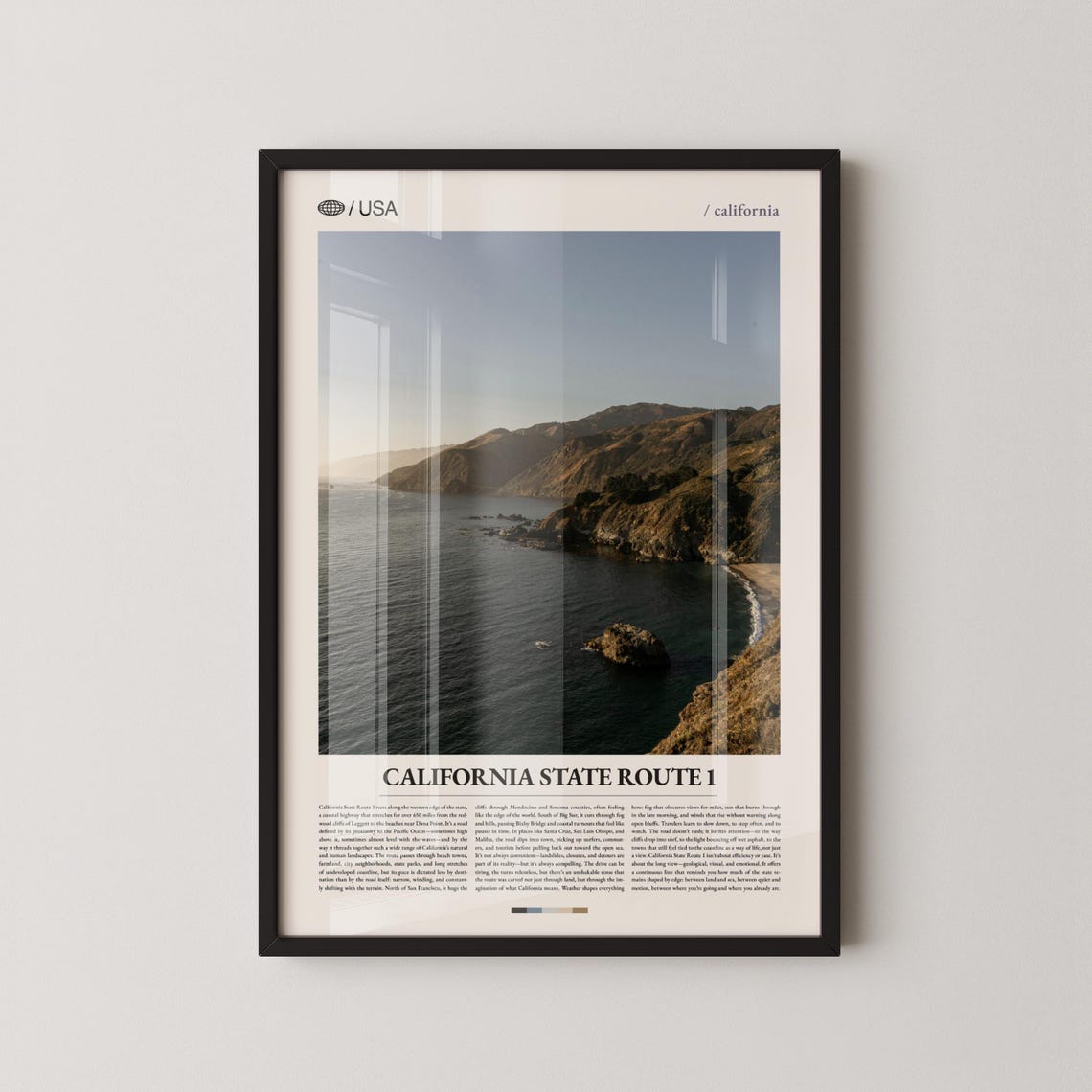 California State Route 1 Big Sur Coastal Cliffs Photo Travel Poster