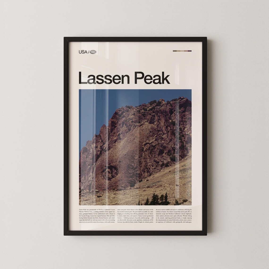 Lassen Peak Volcanic Mountain California National Park Photo Poster