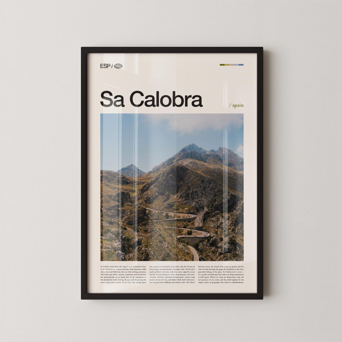 Sa Calobra Mallorca Spain Travel Poster Winding Mountain Road Photo