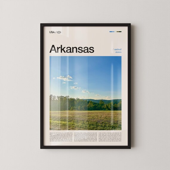 Arkansas Print Natural State Wall Art Poster Photo Ozark Mountains Buffalo National River Hot Springs Scenic