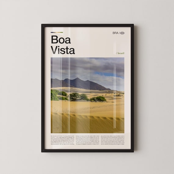 Boa Vista Brazil Desert Dunes Minimalist Travel Photography Poster