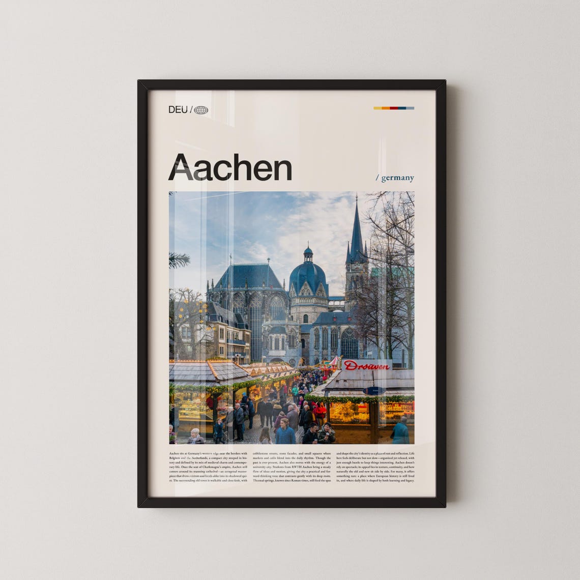 Aachen Germany Cathedral Christmas Market Festive Travel Wall Art