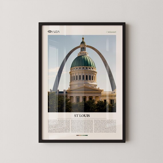 St Louis Missouri Gateway Arch Courthouse Retro Travel Poster