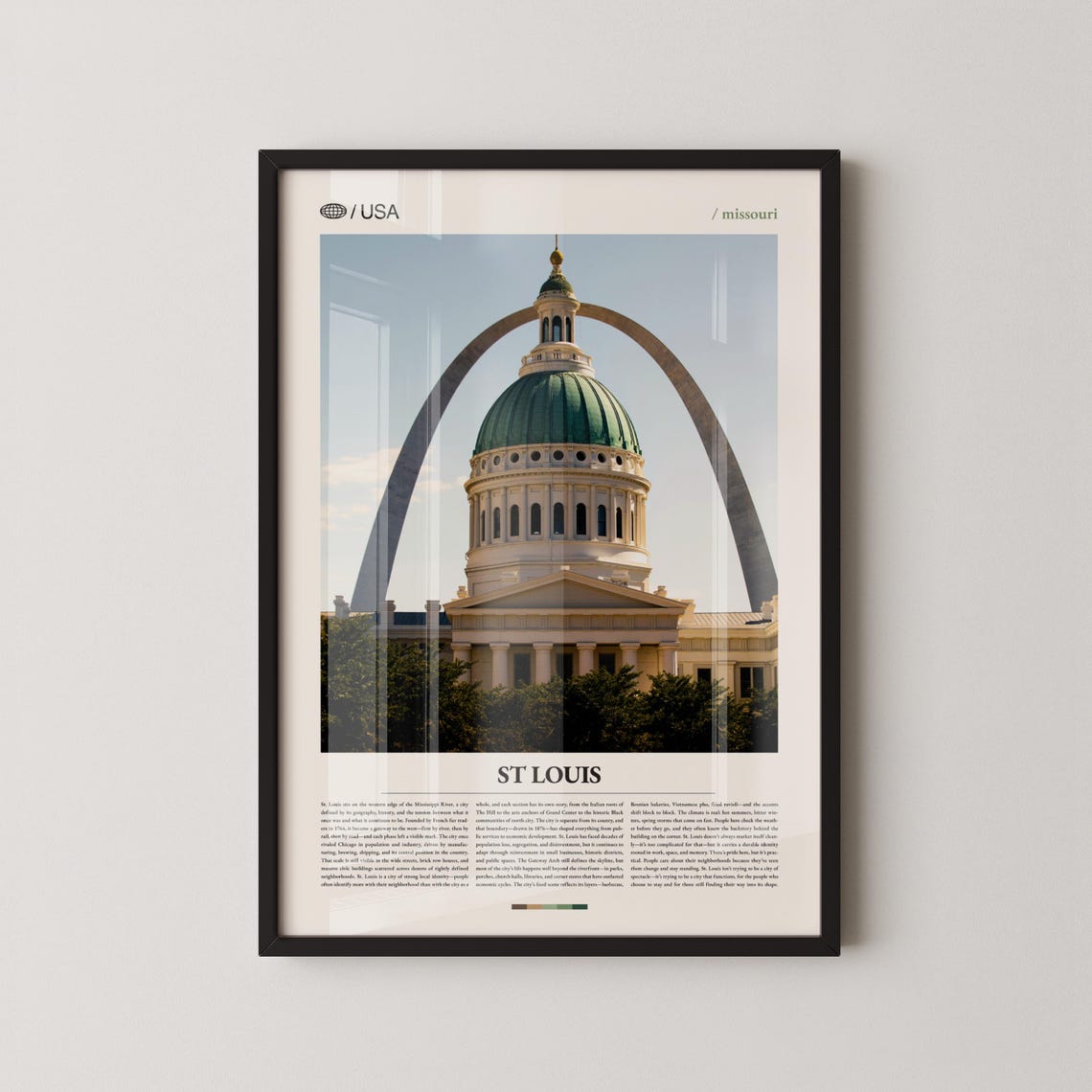 St Louis Missouri Gateway Arch Courthouse Retro Travel Poster
