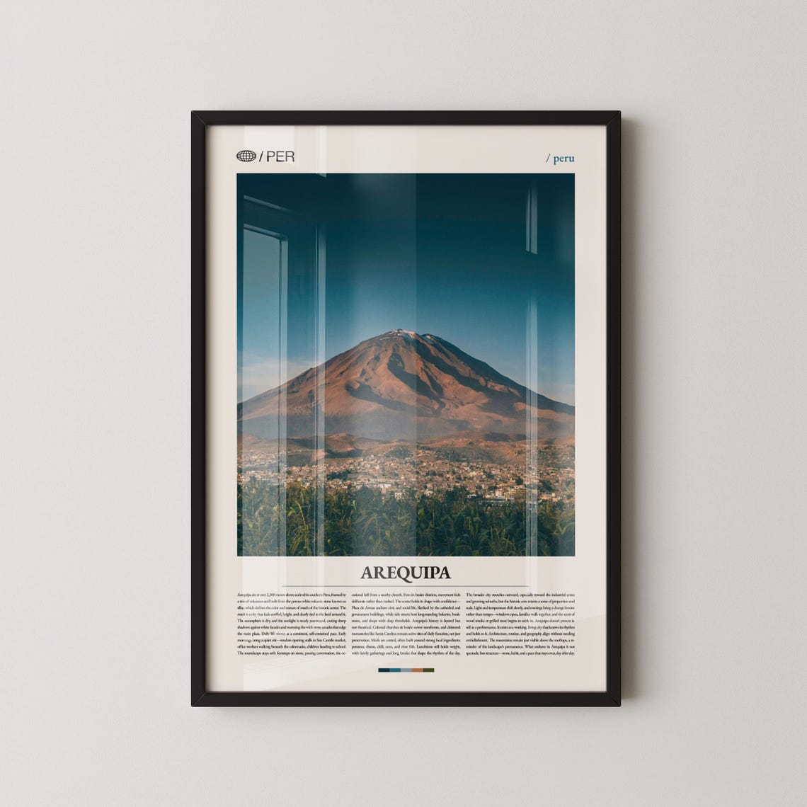Arequipa Peru Poster Misti Volcano Cityscape Andes Mountain Travel