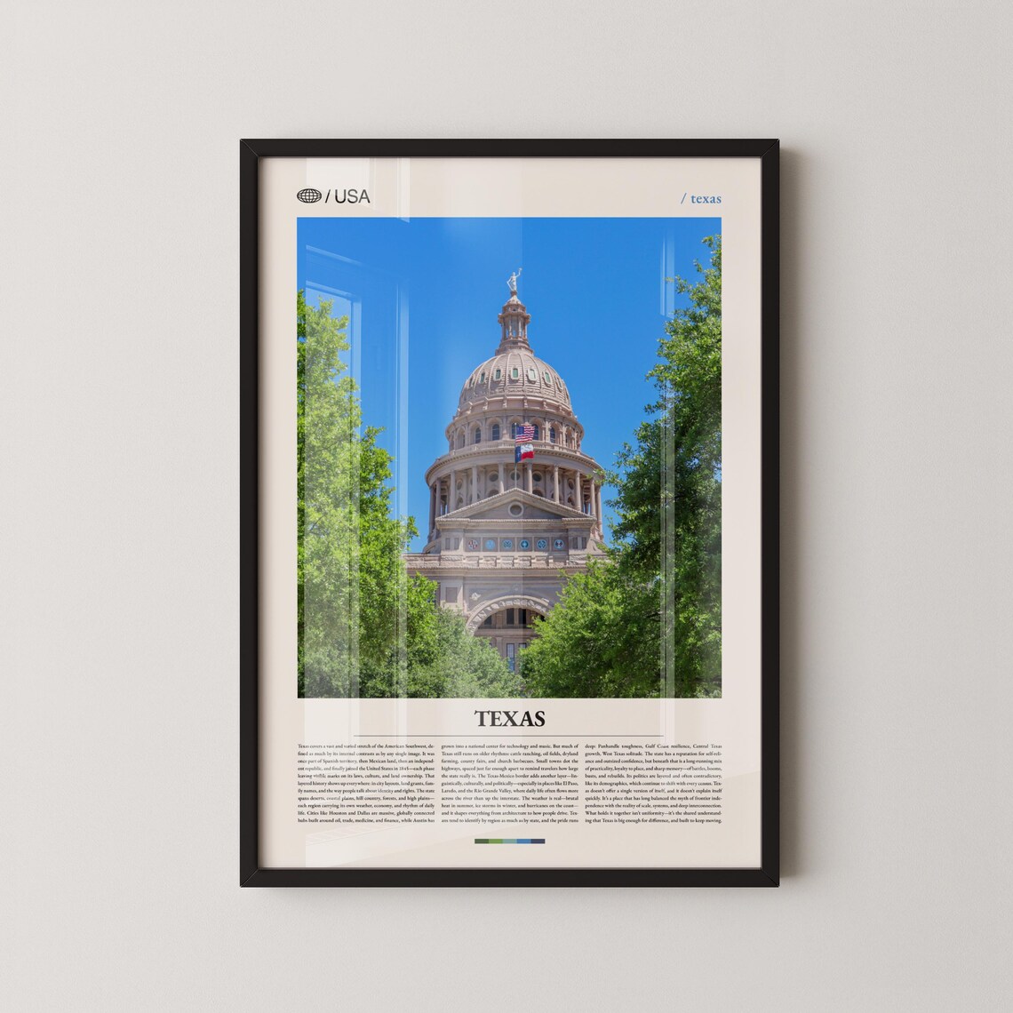 Texas Capitol Dome Building In Austin Editorial Travel Poster