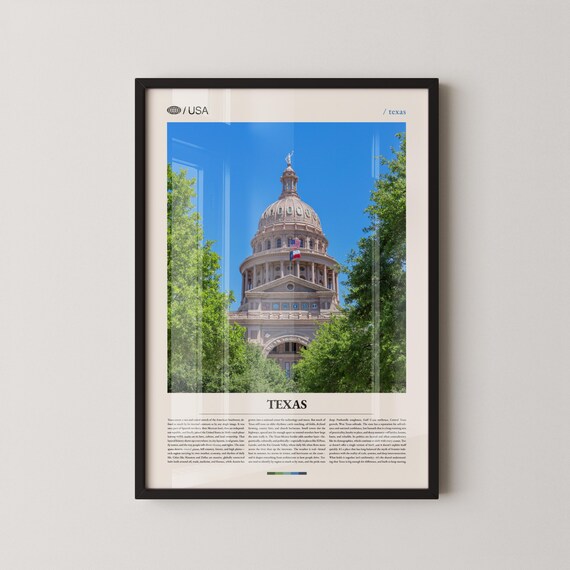 Texas Capitol Dome Building In Austin Editorial Travel Poster