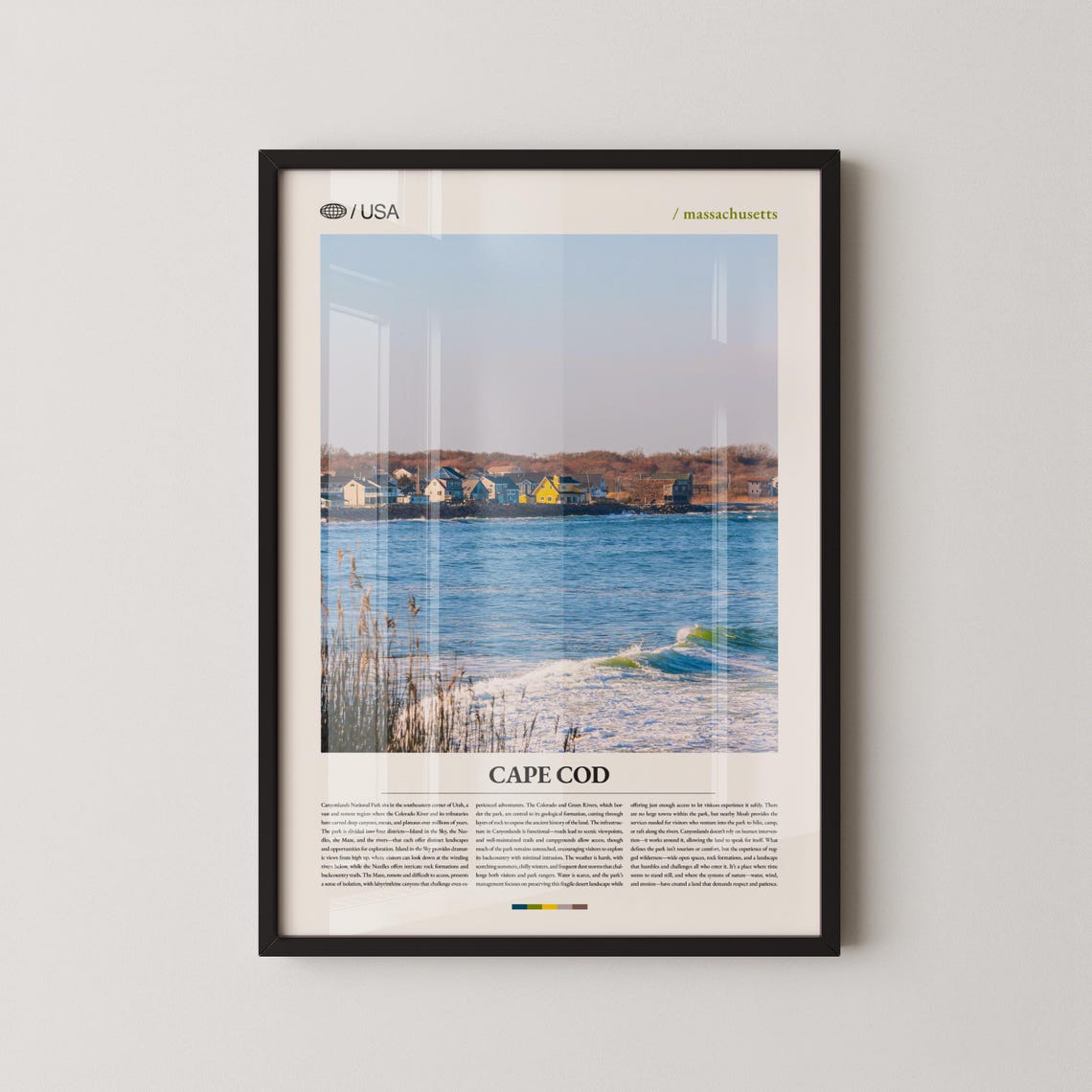Cape Cod Harbor Village Editorial Massachusetts Travel Poster