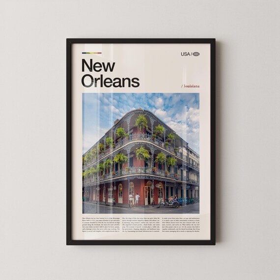New Orleans French Quarter Balcony Photo Minimalist Travel Poster