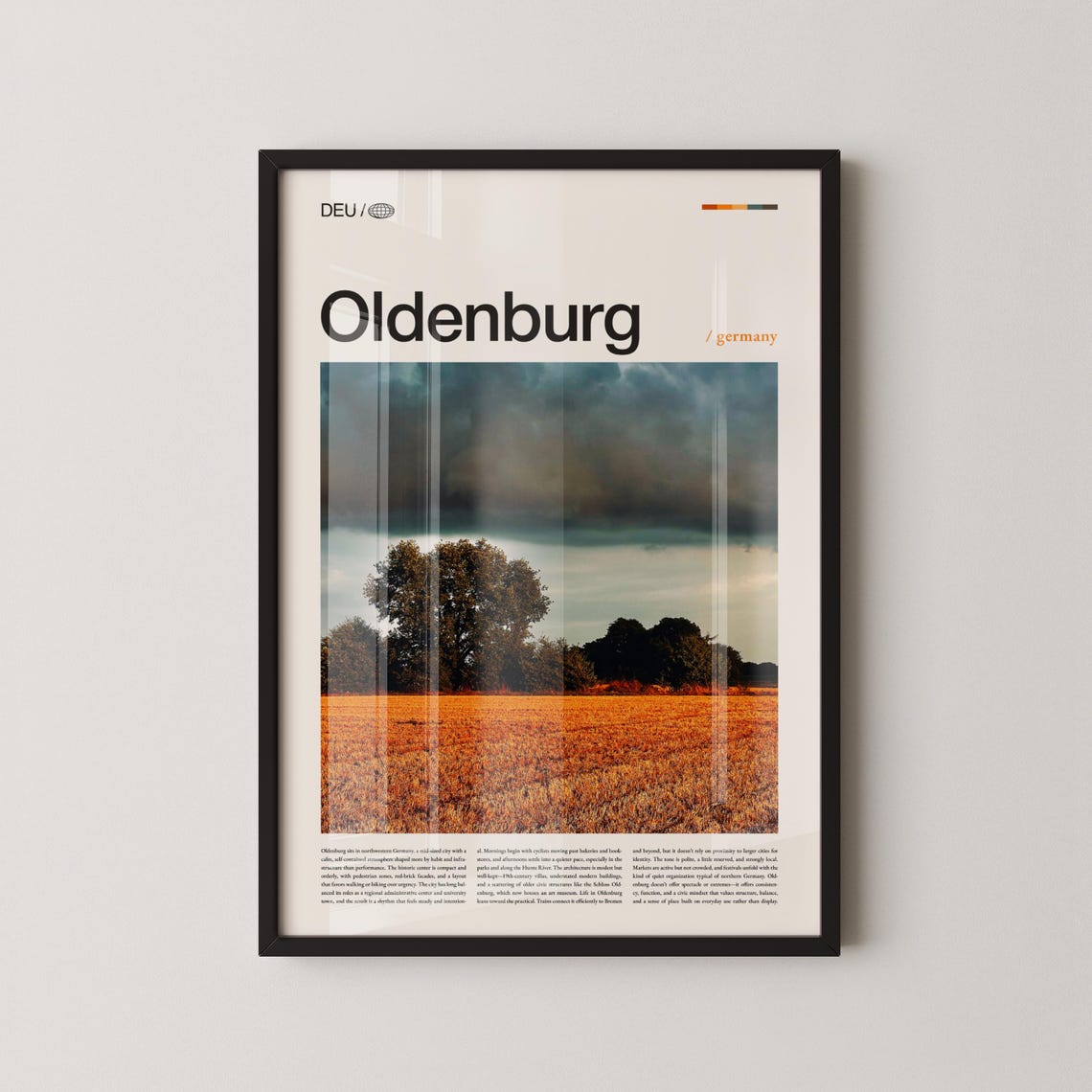 Oldenburg Germany Golden Wheat Field Landscape Photography Poster