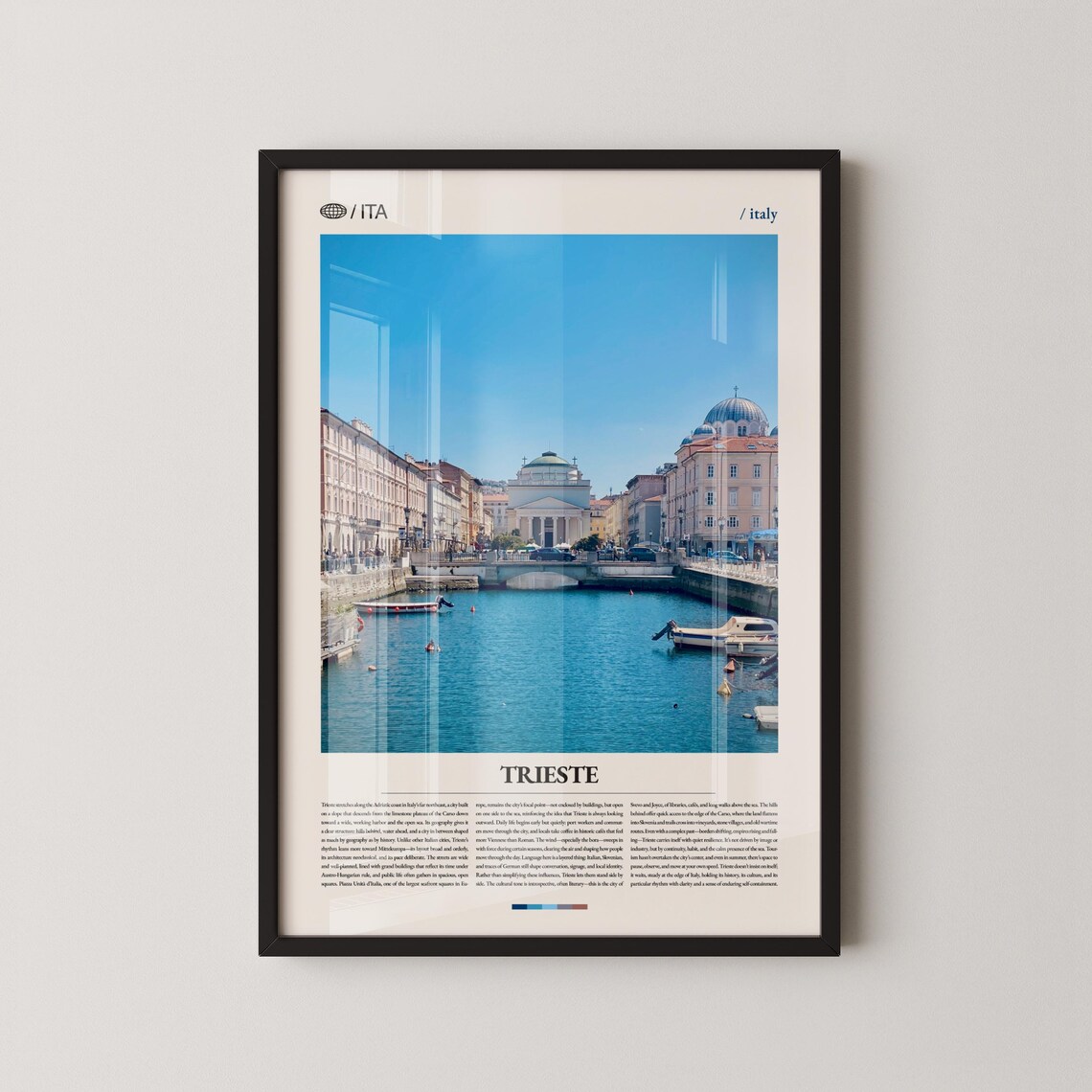 Trieste Italy Adriatic Grand Canal Photography Travel Poster