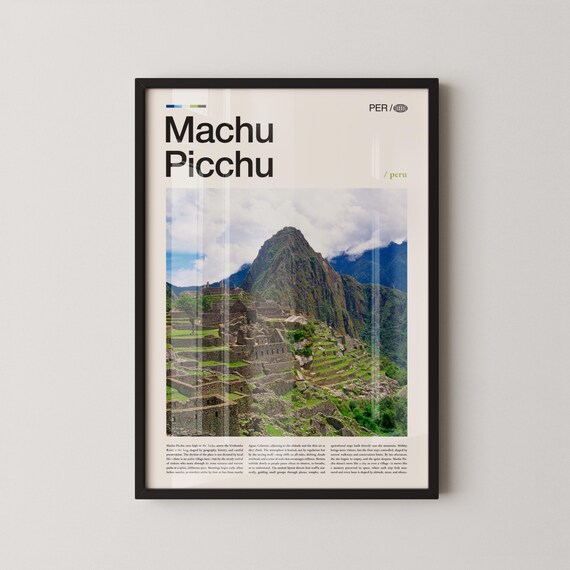 Machu Picchu Print Wall Art Poster Peru Ruins Photography Inca Heritage Decor