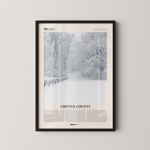 Chester County Pennsylvania Snowy Winter Forest Landscape Poster