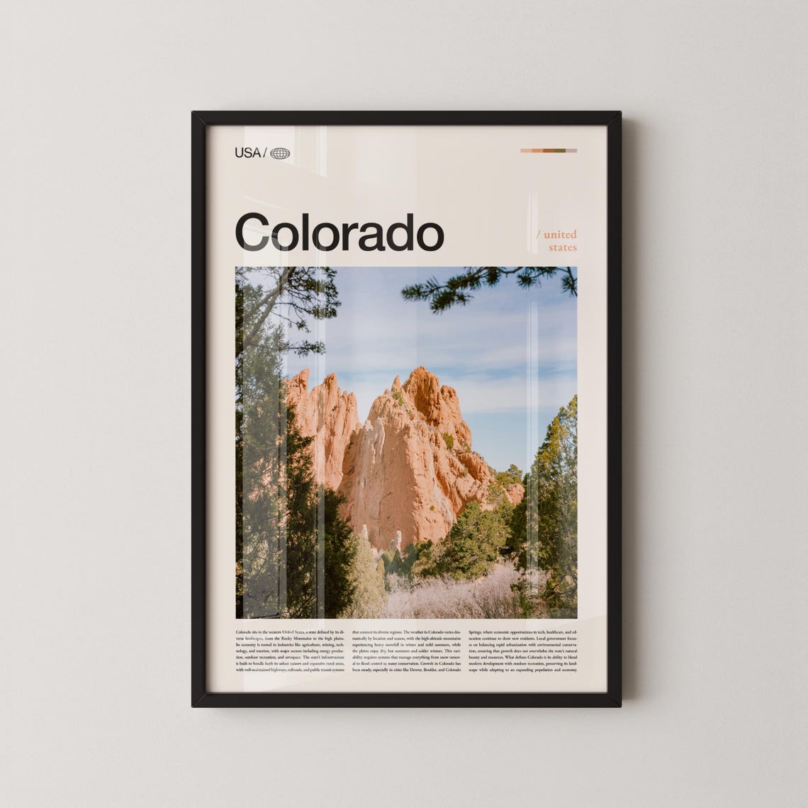 Colorado Red Rock Sandstone Formations Pine Forest Travel Poster