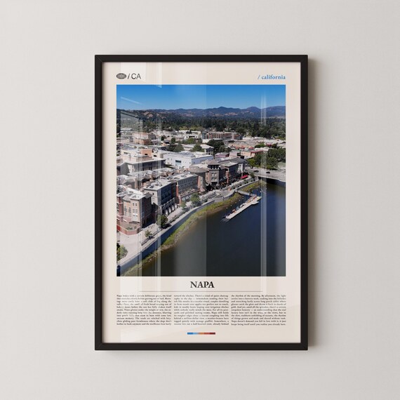 Napa California Wine Country Riverfront Downtown Aerial Photo Poster