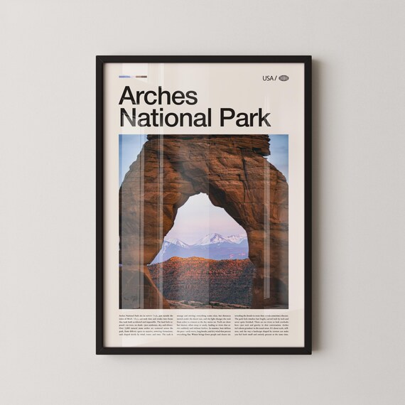 Arches National Park Delicate Arch Desert Red Rock View Poster