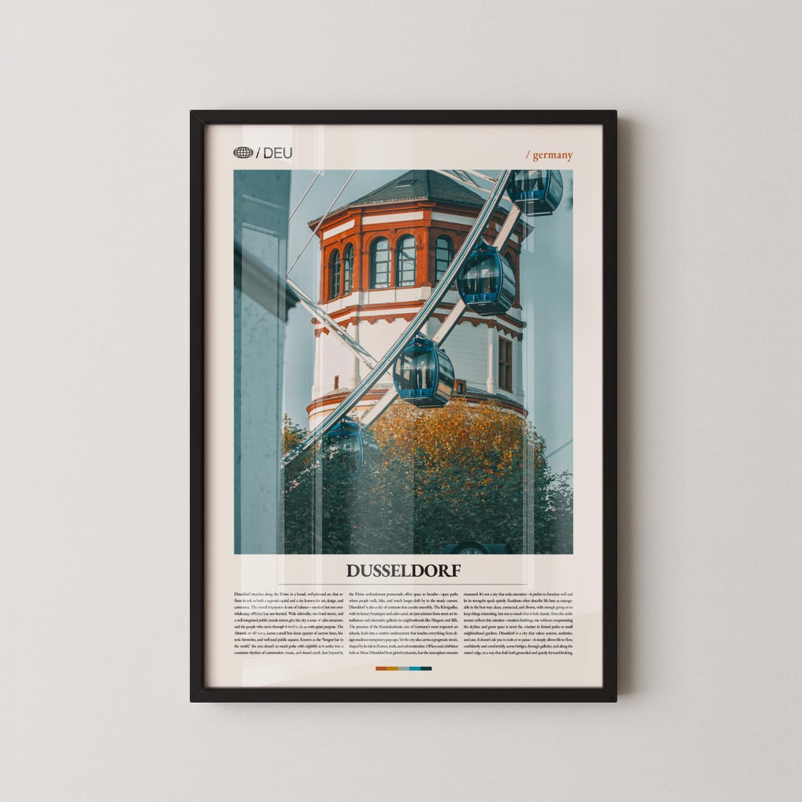 Dusseldorf Germany Ferris Wheel Castle Tower Riverside Poster