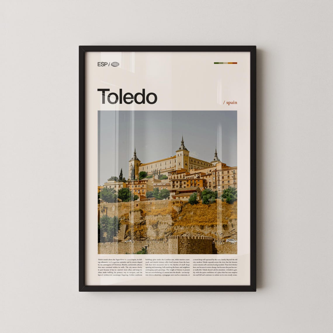 Toledo Spain Alcazar Old Town Editorial Modern Layout Photo Poster