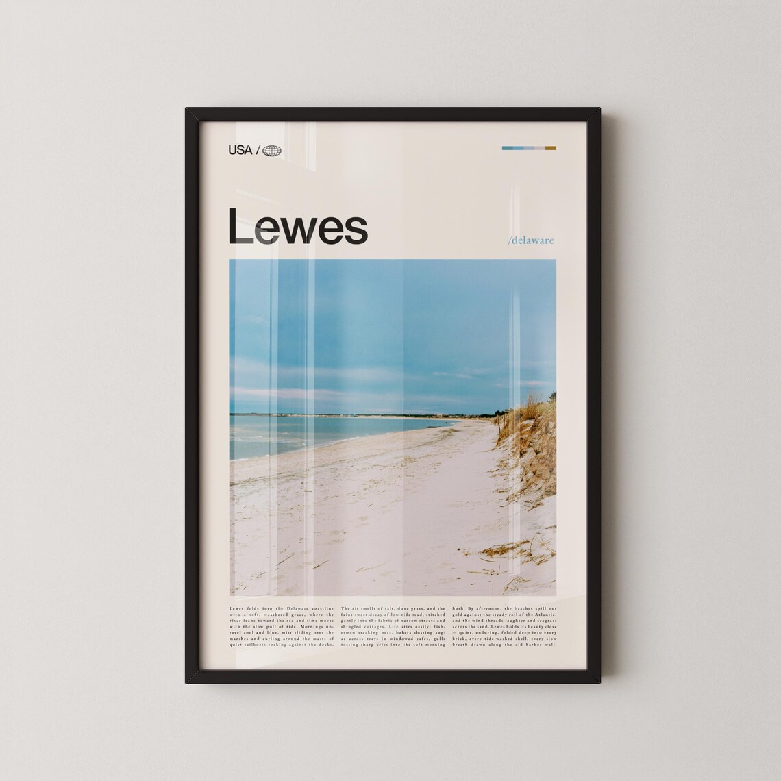Lewes Delaware White Sand Beach Dunes Coastal Travel Photo Poster