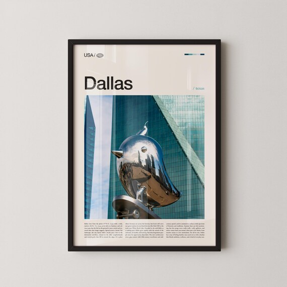 Dallas Texas Chrome Sculpture Close-Up Urban Art Photo Poster