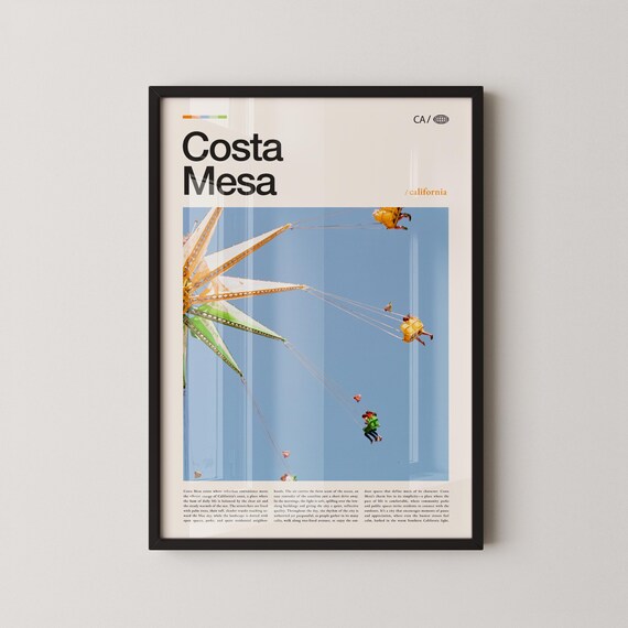 Costa Mesa California Carnival Swing Ride Photo Travel Poster