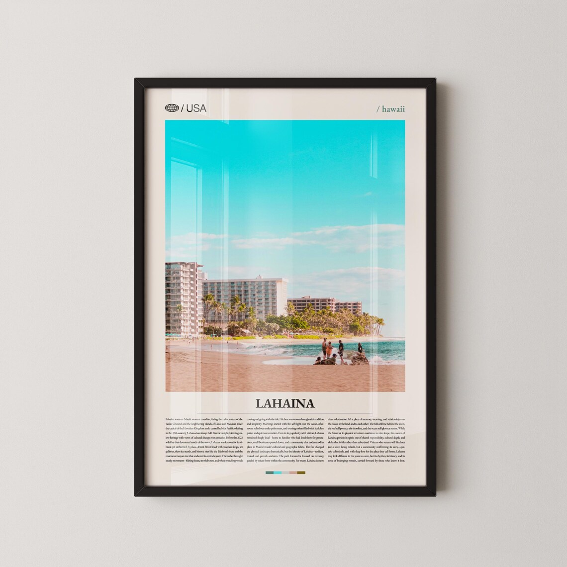 Lahaina Hawaii Beach Resort Turquoise Ocean Travel Photo Poster