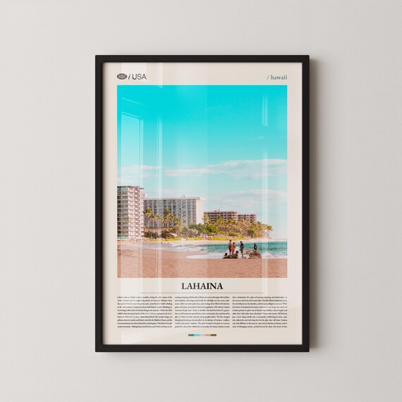 Lahaina Hawaii Beach Resort Turquoise Ocean Travel Photo Poster