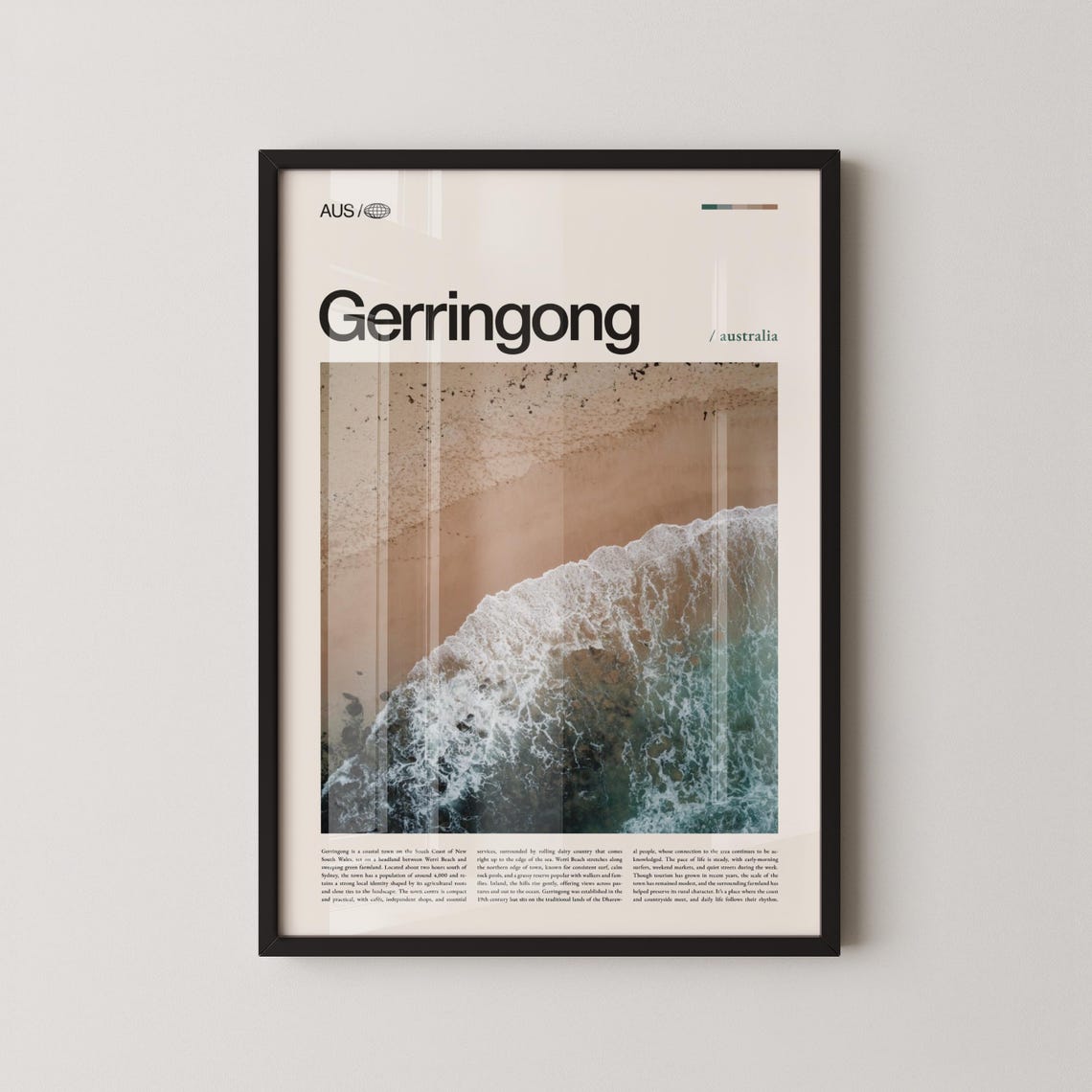 Gerringong Australia Breaking Wave Ocean Aerial Photo Poster
