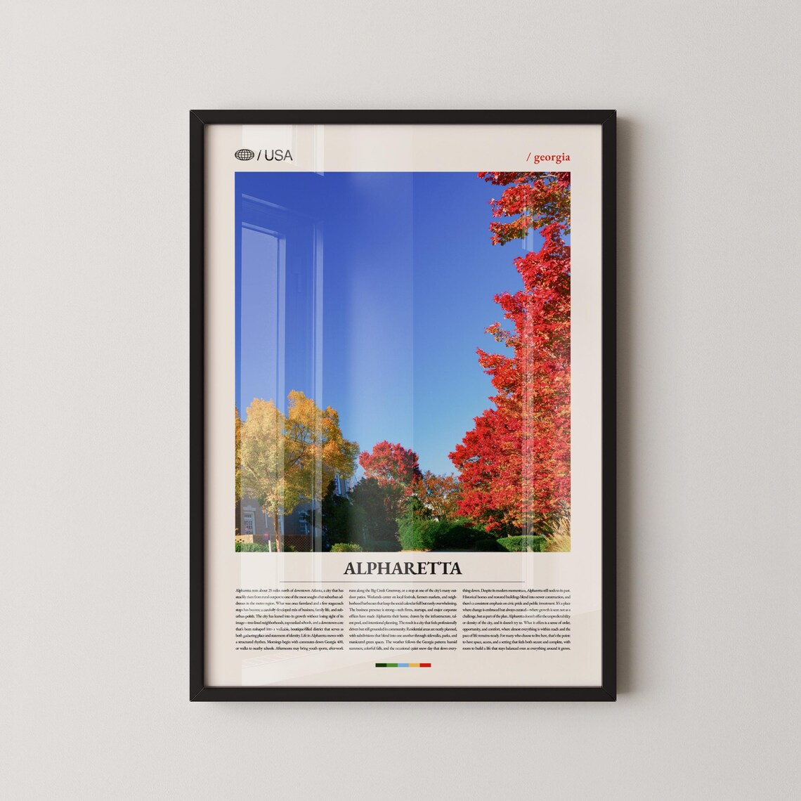 Alpharetta Georgia Fall Foliage Photo City Series Travel Poster