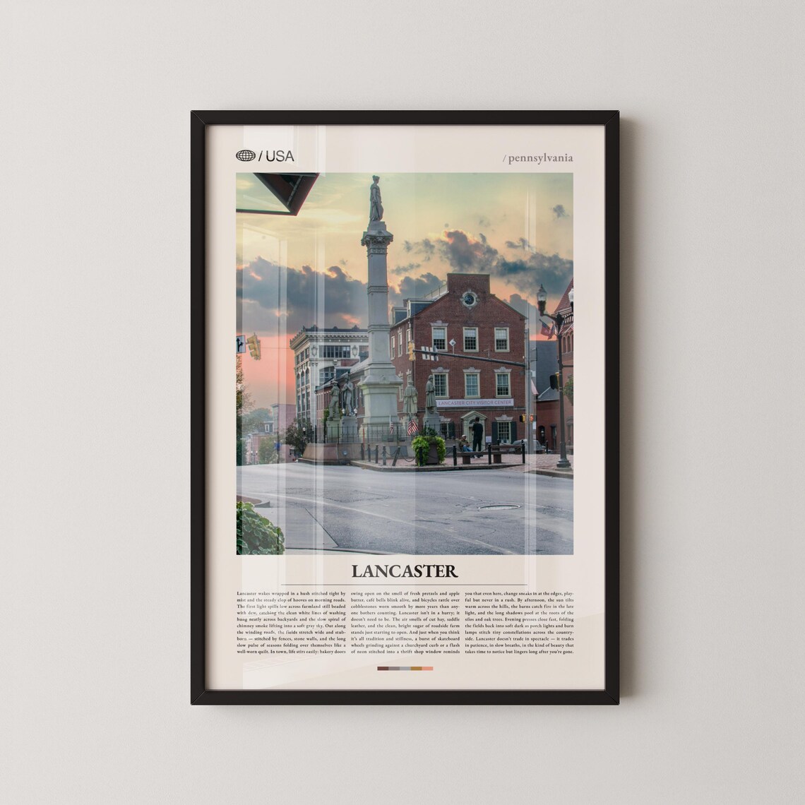 Lancaster Pennsylvania Soldiers Monument Photo Travel Poster