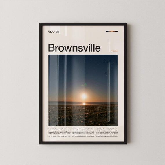 Brownsville Texas Gulf Coast Sunset Beach Travel Photo Poster