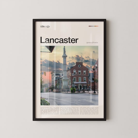 Lancaster Pennsylvania Historic City Square Travel Photo Poster