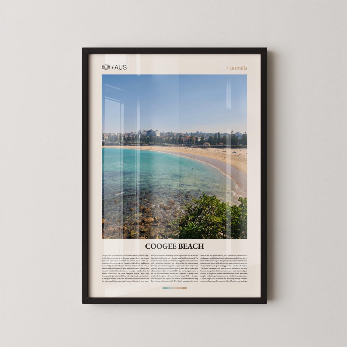 Coogee Beach Sydney Coastal Cityscape Aerial Photo Travel Poster